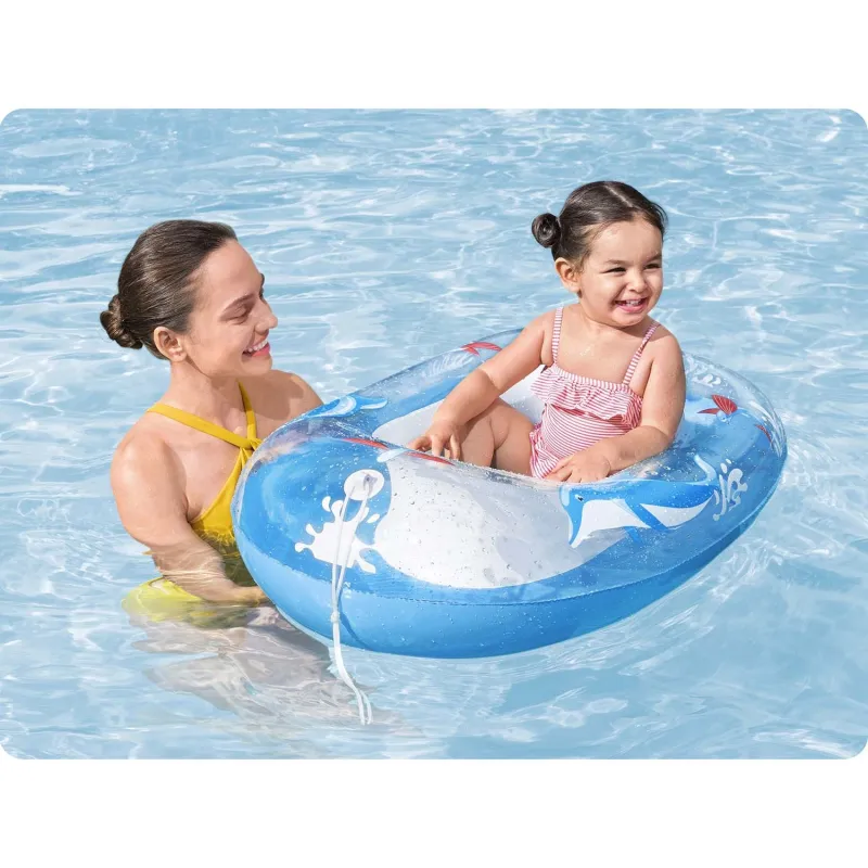 Matelas plage gonflable dauphin 102 x 69 cm, parfait pour la plage et la piscine Bestway 34037