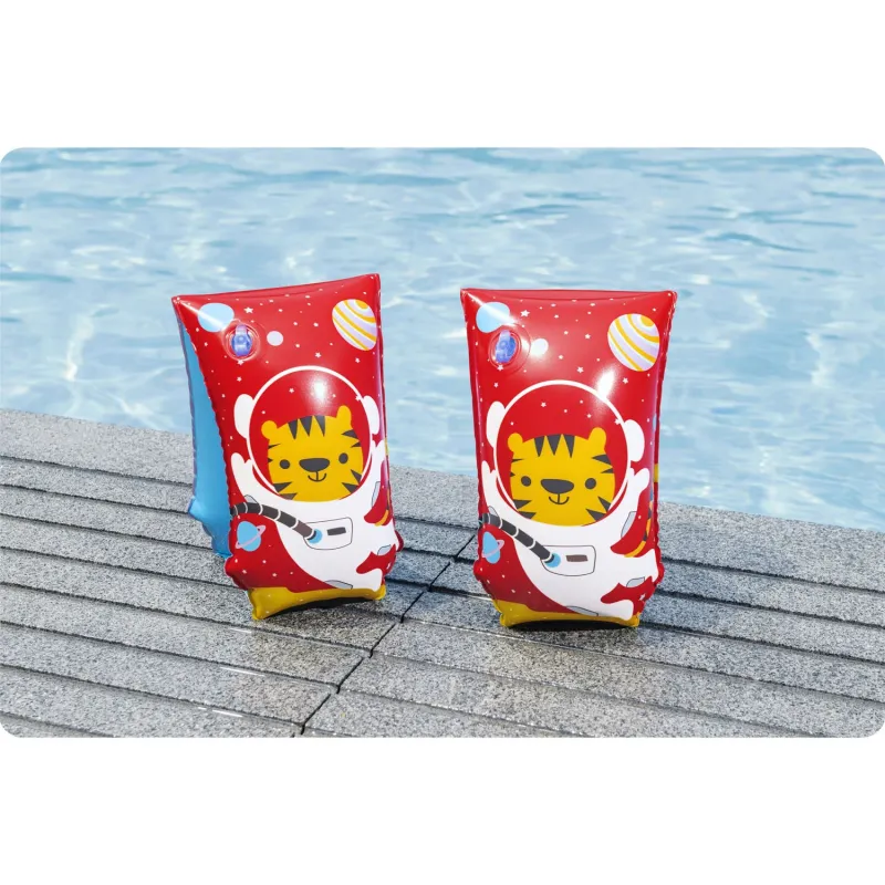 Brassards jaunes pour enfants avec motif tigre