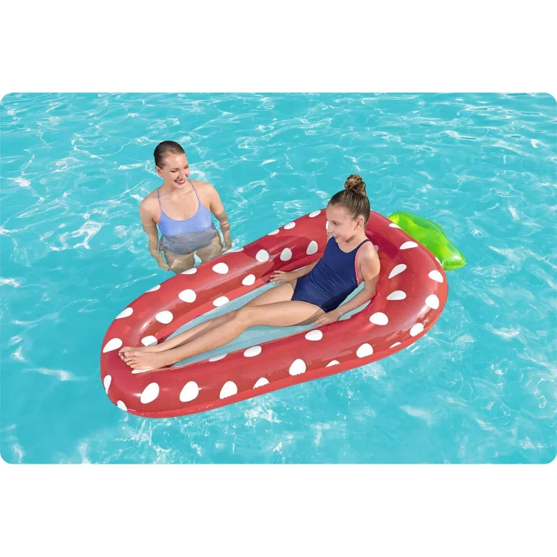 Matelas gonflable fraise Bestway 43644, coloré et confortable