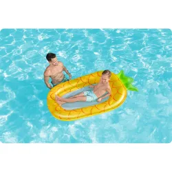 Matelas gonflable ananas coloré, parfait pour la piscine