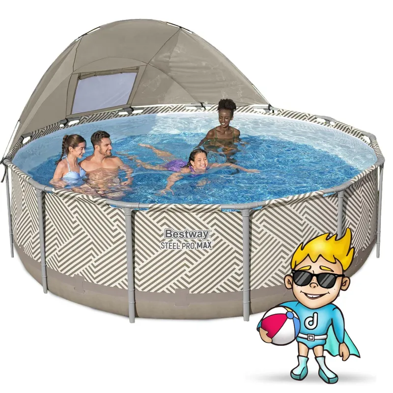 Piscine de Jardin Tubulaire 396 x 107 cm 11en1, idéale pour s'amuser en été dans le jardin