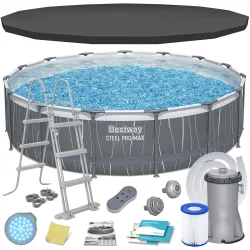 Piscine de jardin cadre 457 x 107 cm 13en1, idéale pour les loisirs en plein air