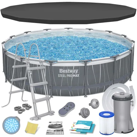 Piscine de jardin cadre 457 x 107 cm 13en1, idéale pour les loisirs en plein air