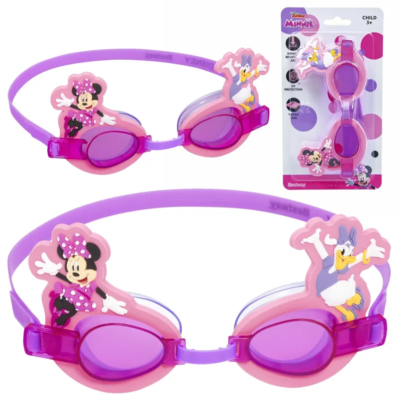 Lunettes de natation Minnie pour enfants, colorées et confortables, idéales pour s'amuser dans l'eau