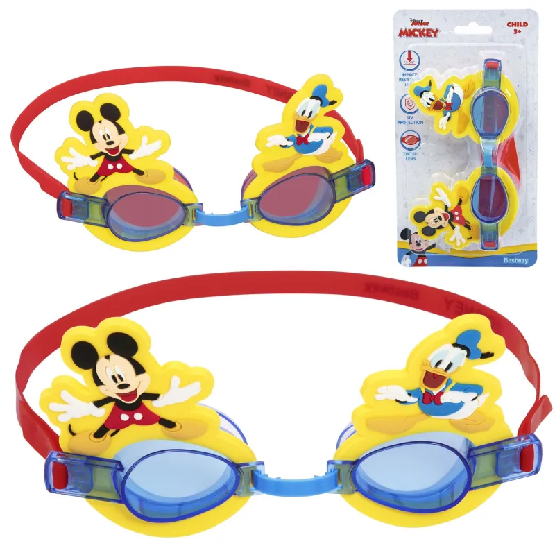 Lunettes de natation Mickey pour enfants, jouet aquatique coloré pour la piscine
