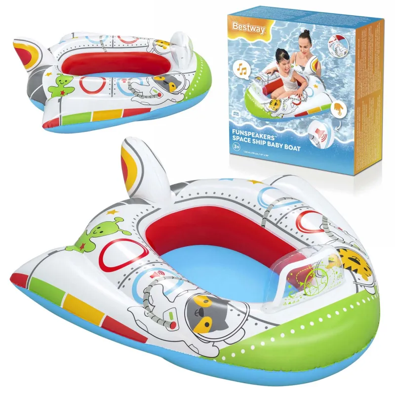 Flotteur de plage en forme de vaisseau spatial 104 x 99 cm, jouet aquatique pour enfants