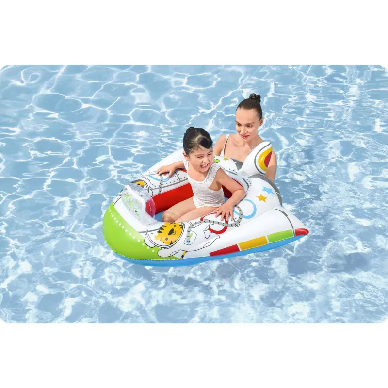 Flotteur de plage en forme de vaisseau spatial, idéal pour s'amuser au jardin et à la plage