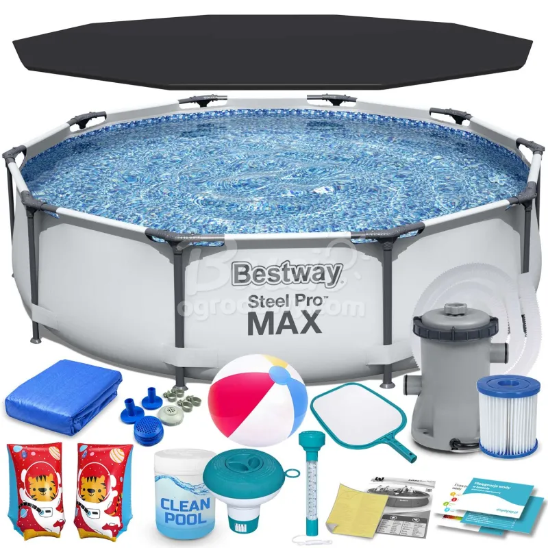 Bestway 56408 piscine de jardin 305 x 76 cm 17-en-1, matériau durable pour l'extérieur