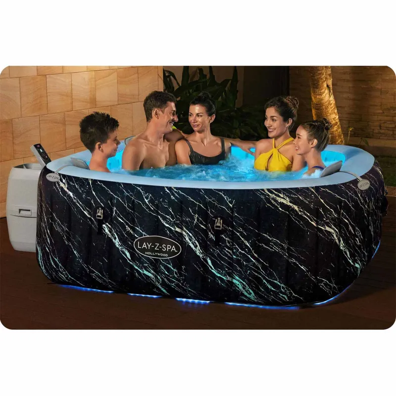 SPA Gonflable Lay-Z Hollywood 6 personnes, design élégant, parfait pour le jardin