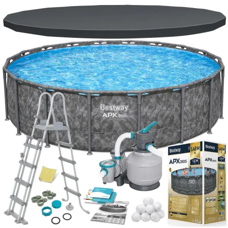 Piscine hors-sol 549 x 132 cm, 11in1, idéale pour les jardins