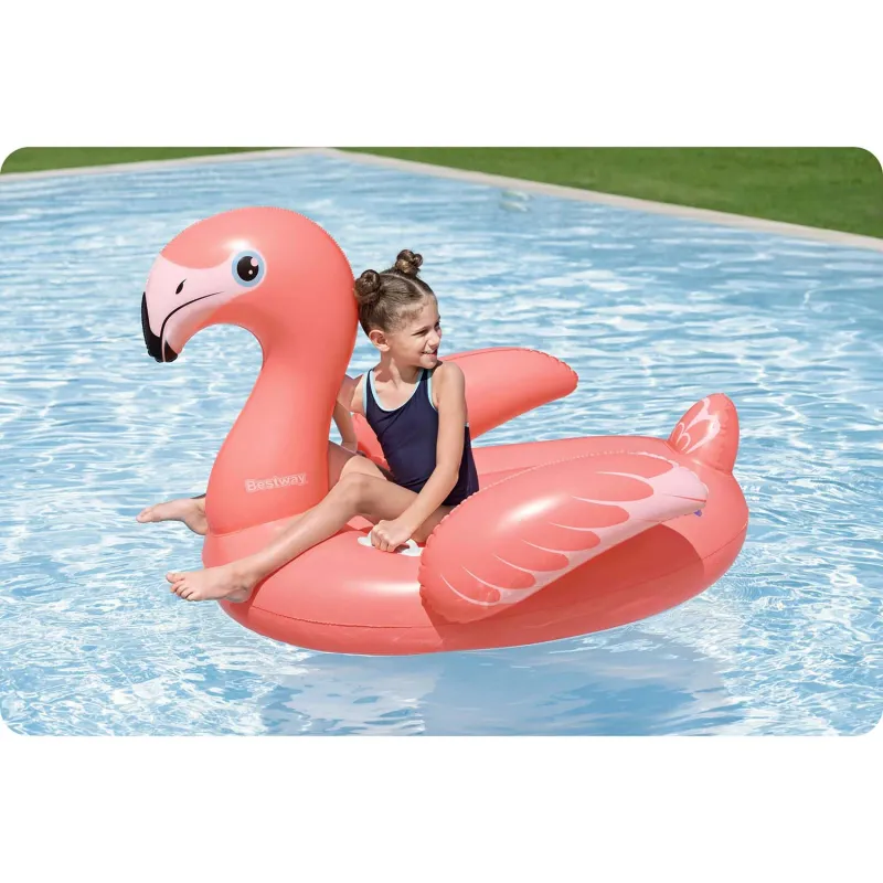 Matelas gonflable flamant rose pour enfants 138 x 107 cm Bestway 41525