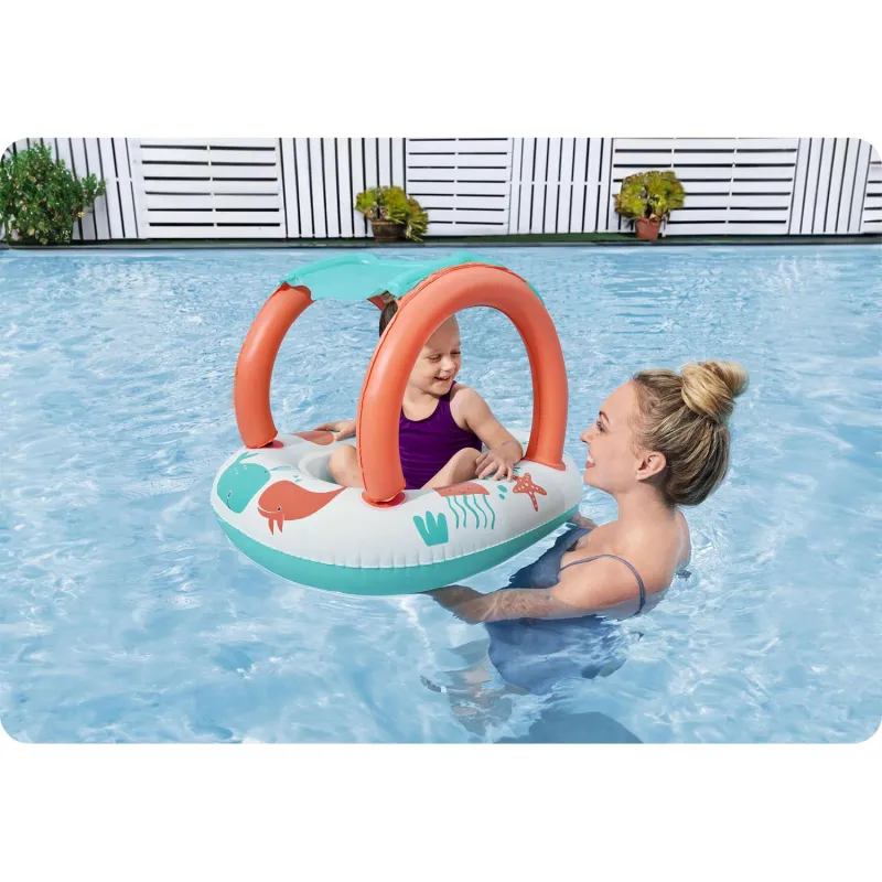 Ponton pour enfants avec auvent, idéal pour le jardin ou la plage