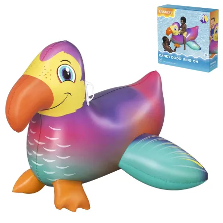 Matelas gonflable de nage toucan 141cm pour enfants, coloré, jouet aquatique amusant