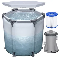 Baril de bain glacé 253L, parfait pour la détente dans l'eau, piscine extérieure