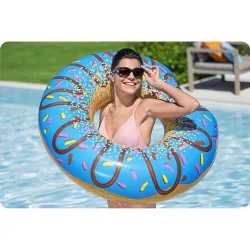 Idéal pour s'amuser dans le jardin ou à la piscine, anneau bleu 107cm