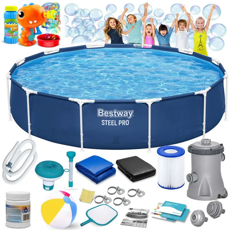 Piscine hors sol 366 x 76 cm, idéale pour profiter de l'été dans votre jardin