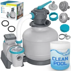 Pompe filtration à sable 11355 L/h Bestway 58486 + Pastilles multifonctionnelles