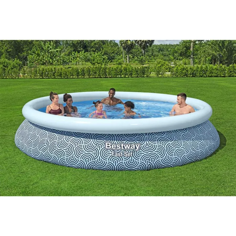 Piscine de Jardin 396 x 84 cm, couleur bleue, idéale pour le jardin