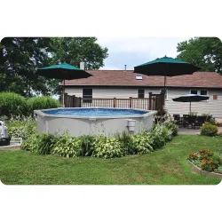 Piscine de jardin bleue 305 x 122 cm, idéale pour se détendre à l'extérieur