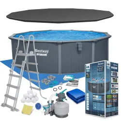 Bestway 561CU Piscine de Jardin Panelée 488 x 132 cm, parfaite pour le jardin