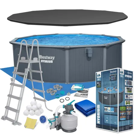Bestway 561CU Piscine de Jardin Panelée 488 x 132 cm, parfaite pour le jardin