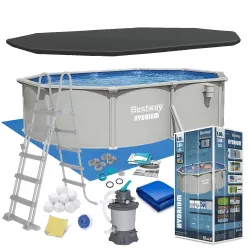 Bestway 56586 Piscine de jardin à panneaux toute l'année 500x366x122 cm 13-in-1