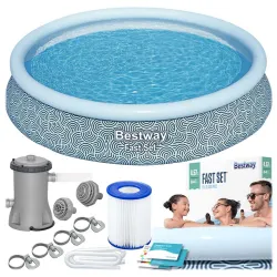 Piscine de jardin 457 x 84 cm, matériau PVC durable, piscine autoportante