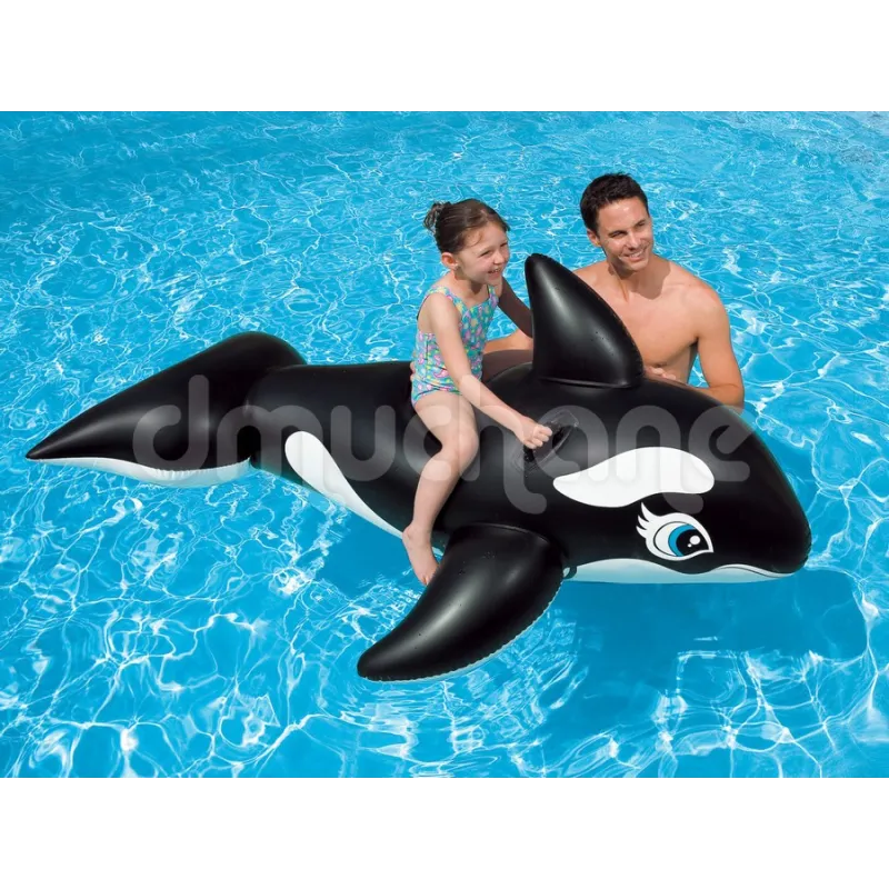 Jouet gonflable baleine bleu pour s'amuser dans l'eau