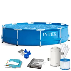 Piscine Tubulaire 305 x 76 cm 9-en-1 INTEX 28202