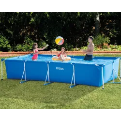Piscine de jardin bleue avec structure 450x220x84 cm INTEX 28273, parfaite pour l'extérieur