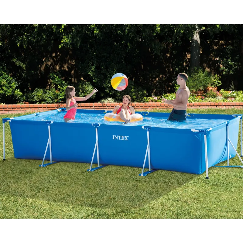 Piscine de jardin bleue avec structure 450x220x84 cm INTEX 28273, parfaite pour l'extérieur