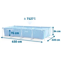 Piscine de jardin 450x220x84 cm INTEX 28273, fabriquée en matériau PVC durable