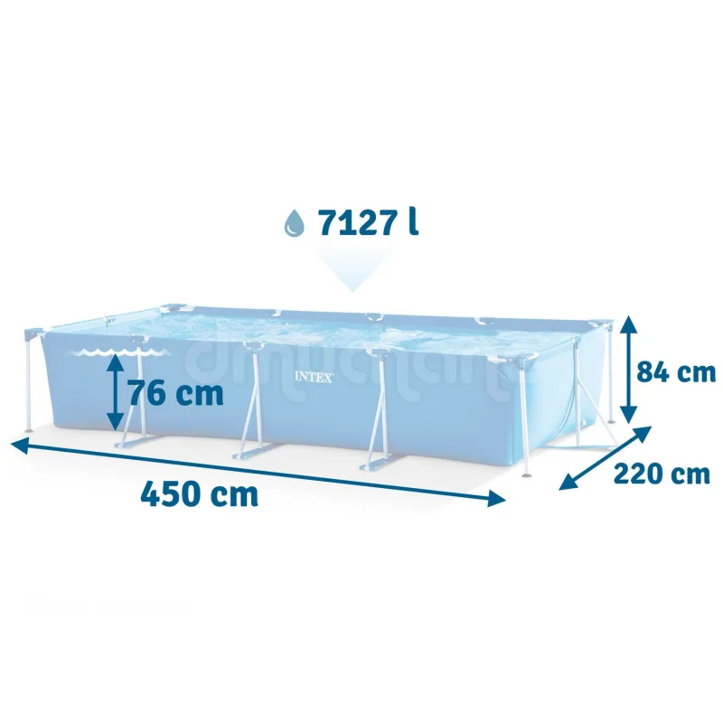 Piscine de jardin 450x220x84 cm INTEX 28273, fabriquée en matériau PVC durable