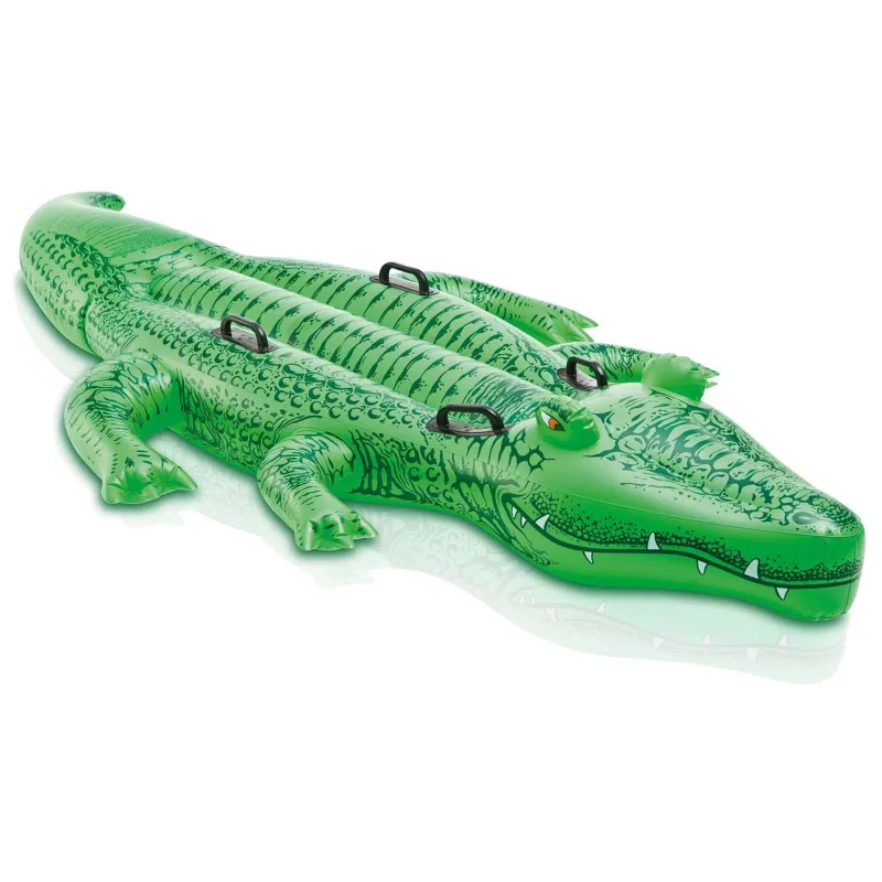 Crocodile gonflable de natation 203 x 114 cm, jouet aquatique coloré