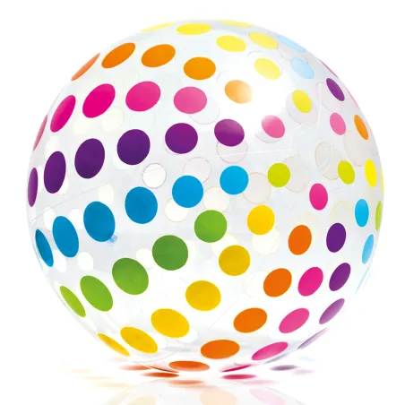 Grand ballon de plage gonflable 107 cm, couleurs vives pour s'amuser