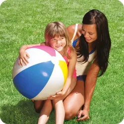 Ballon de Plage Gonflable Arc-en-Ciel 61 cm, idéal pour s'amuser au jardin ou à la plage