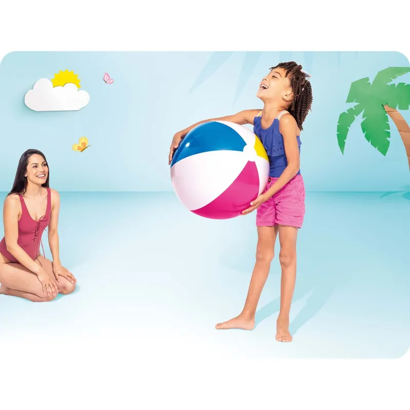 Ballon de Plage Gonflable Arc-en-Ciel 61 cm, fabriqué en matériau durable, parfait pour l'été