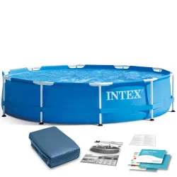 Piscine de jardin cadre acier 305 x 76 cm ensemble 2-en-1 INTEX 28200