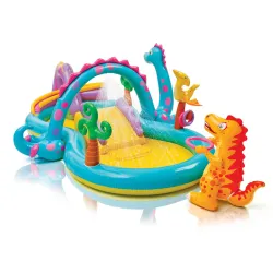 Centre de jeu gonflable en forme de dinosaures, coloré, pour enfants