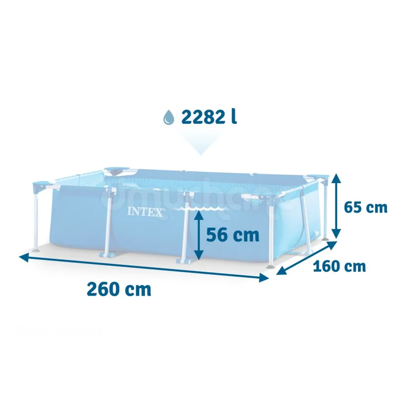 Piscine de jardin en PVC durable 260 x 160 x 65 cm pour la famille