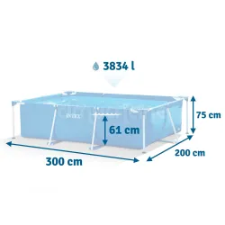 Piscine de jardin 300 x 200 x 75 cm parfaite pour les enfants