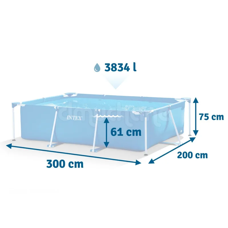 Piscine de jardin 300 x 200 x 75 cm parfaite pour les enfants