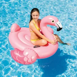 Île flamant gonflable 142 x 140 x 94 cm, accessoire aquatique élégant