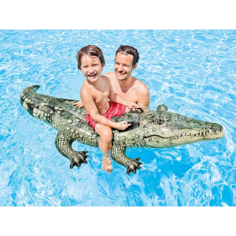 Alligator gonflable vert, parfait pour le jardin ou la piscine