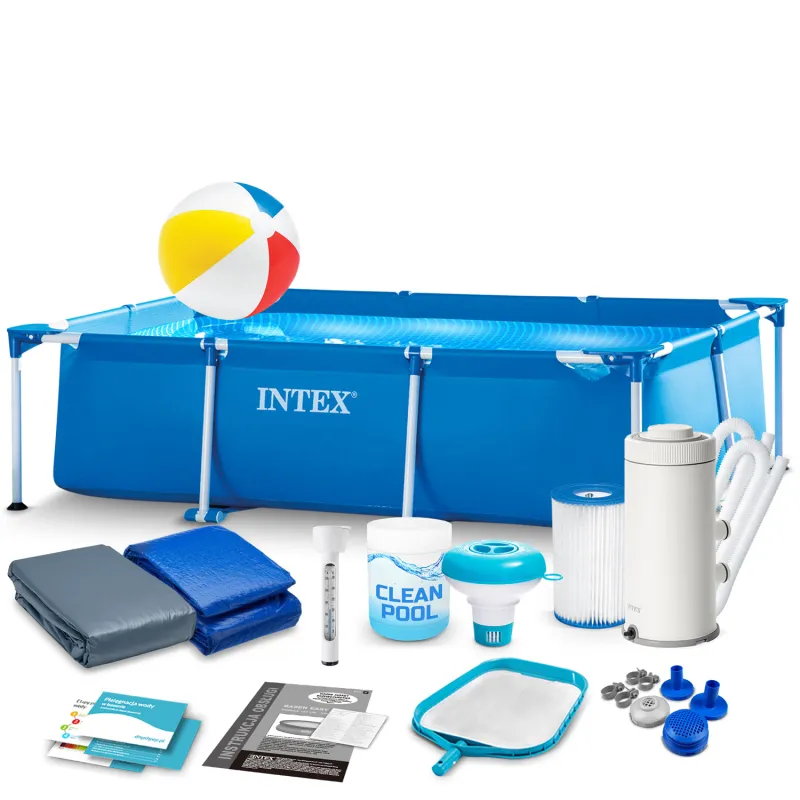 Piscine de jardin avec ossature 260 x 160 x 65 cm set 15 en 1 INTEX 28271