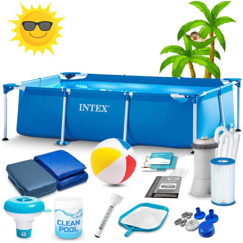 Piscine de Jardin bleue 300 x 200 x 75 cm pour s'amuser en famille