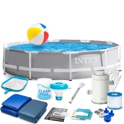Piscine de Jardin Tubulaire 305 x 76 cm Set 15 pièces INTEX 26702
