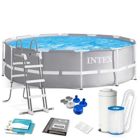 Piscine de jardin Prism Frame 366 cm avec 10 accessoires, idéale pour l'été