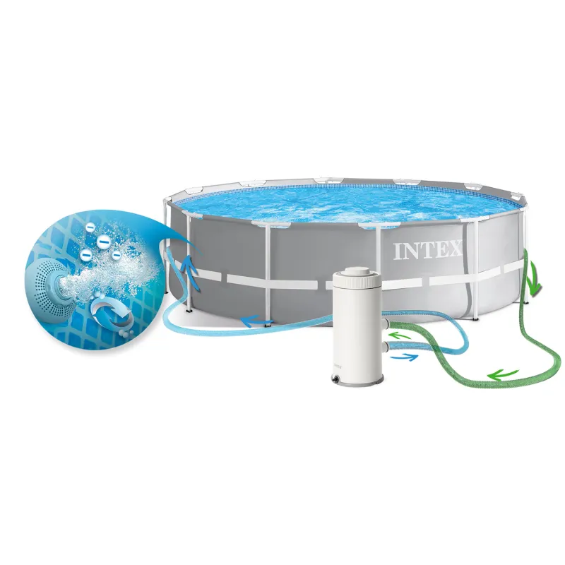 Piscine de jardin bleue à cadre 366 x 99 cm pour l'été