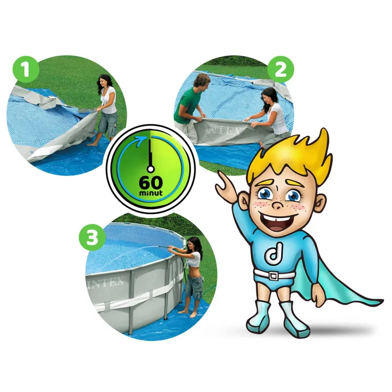 Piscine de jardin 549 x 122 cm avec montage facile pour le plaisir en extérieur